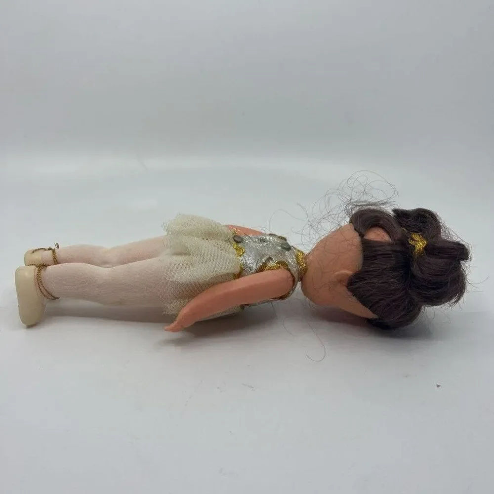 Vintage U.D.co Doll Ballerina Blue Eyes Dress Tutu‎ Brown Hair Hong Kong 9.5